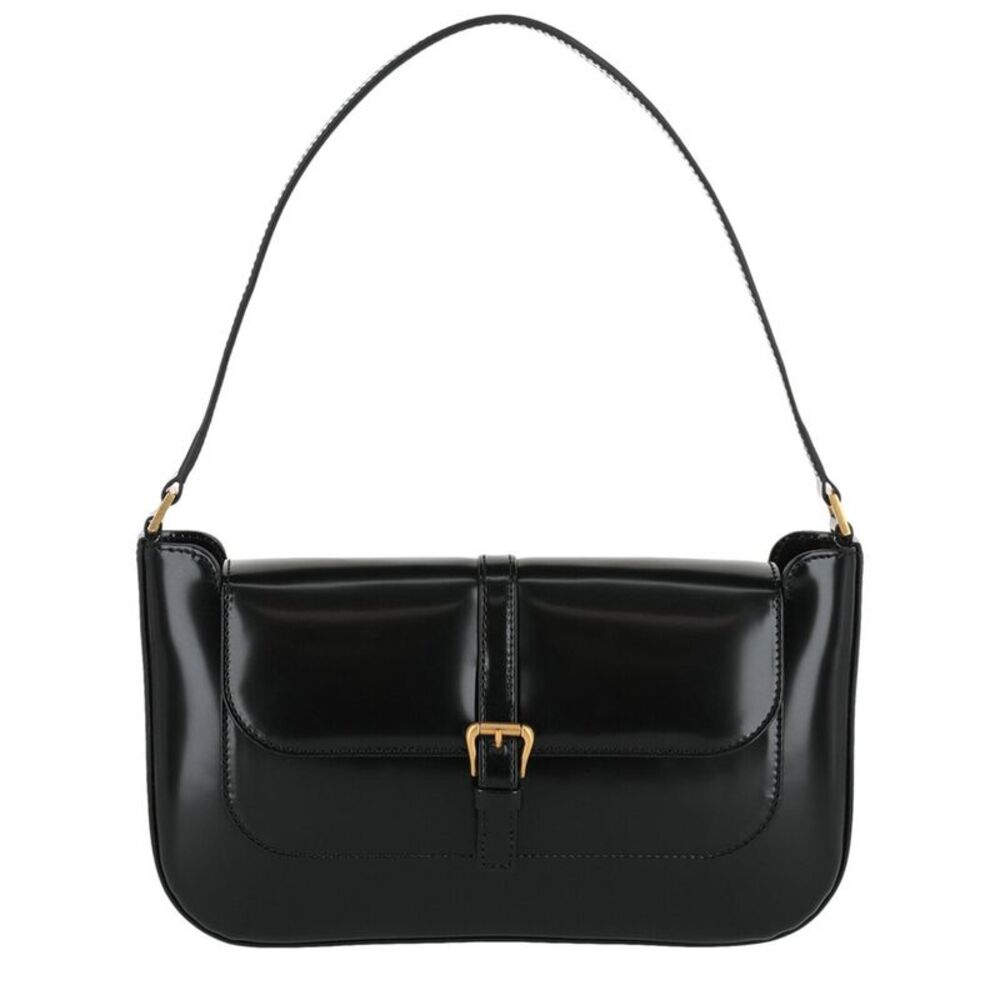 By Far Miranda Patent Shoulder Bag, Black